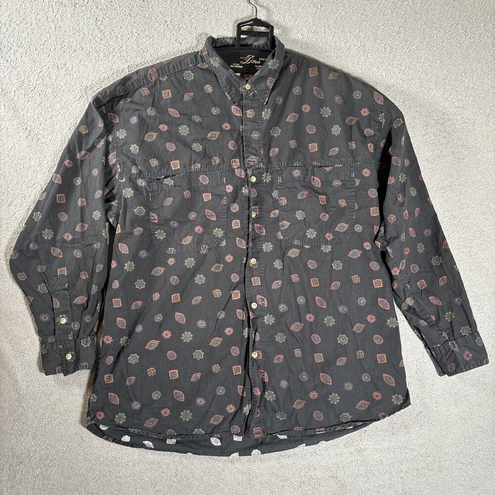 Marc Daniels Red Eye Men’s Button up Long Sleeve Geometric Paisley AOP Colorful‎